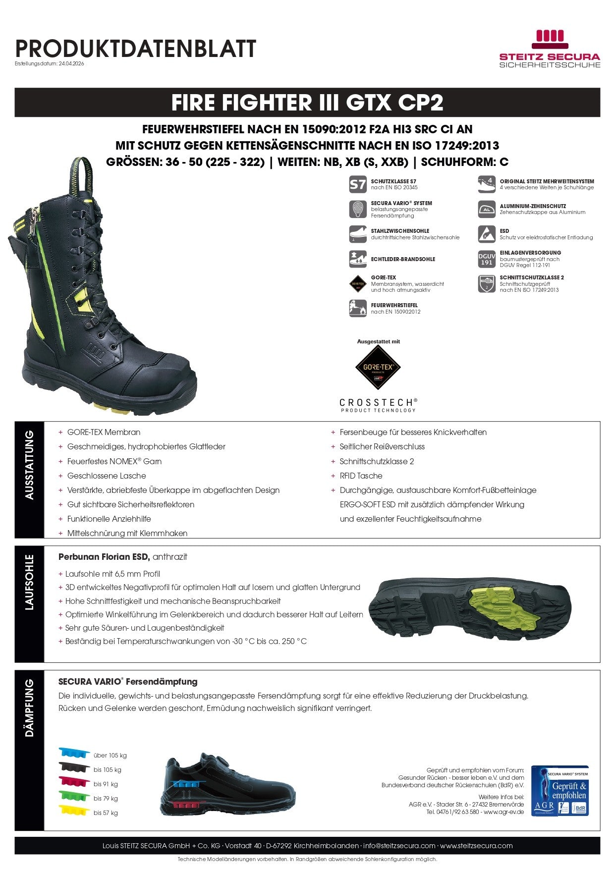 STEITZ SECURA FIRE FIGHTER III GTX CP2